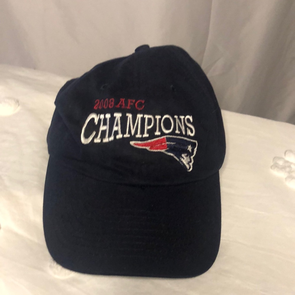 NISSIN Vintage dark blue 2008 AFC New England Patriots Champions cap.